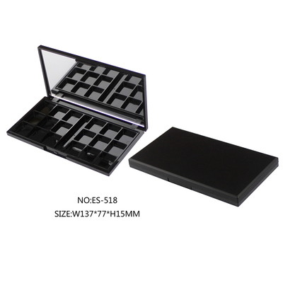 时尚方形翻盖18色眼影盒带镜子带刷槽十八色眼影盘包材